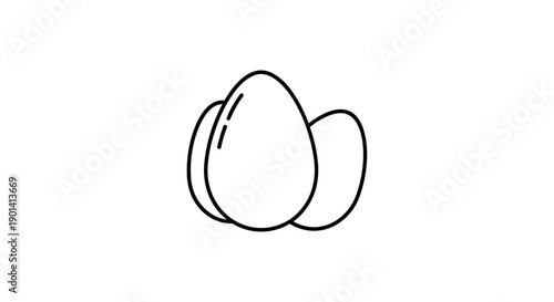 Simple Line Art Drawing of a Chicken Egg for Creative Projects