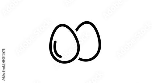 Simple Illustration of Two Eggs for Cooking or Breakfast Concepts