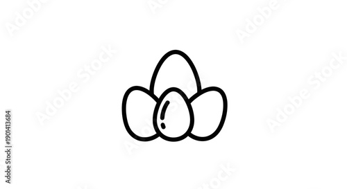 Simple Artistic Illustration of Bunny Nests with Eggs for Spring Celebration