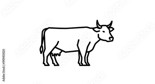 Simple Hand-Drawn Cow Illustration for Agriculture and Farming Projects