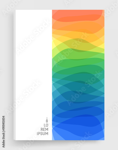 Abstract wavy background. Dynamic effect. Brochure cover design template. Vector for poster, flyer, album, magazine or banner.