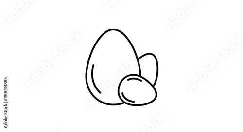 Simple Hand-Drawn Egg and Nut Illustration for Creative Design Use