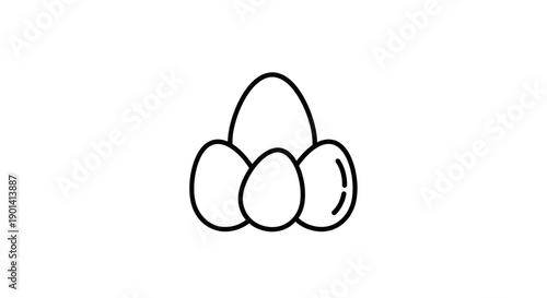 Simple Hand Drawing of Egg Carton with Eggs for Food and Cooking Themes