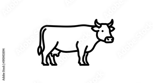 Simple Hand-Drawn Cow Illustration for Educational or Design Use