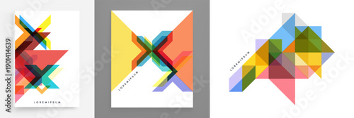 Abstract geometric design. Vector illustration made of various overlapping elements. Applicable for banners, placards, posters, flyers.