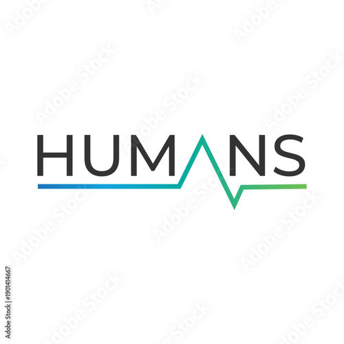 Modern Humans logo featuring a heartbeat forming the letter A, symbolizing life, care, and connection. Ideal for healthcare, wellness, medical technology, and human-centered brands.