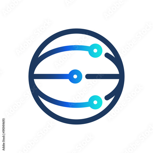 Modern globe logo with fiber-optic connections and data nodes, representing global networking, digital communication, and technology infrastructure for telecom and tech brands.