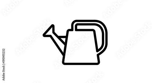 Minimalist Line Art Illustration of Watering Can for Gardening and Plant Care