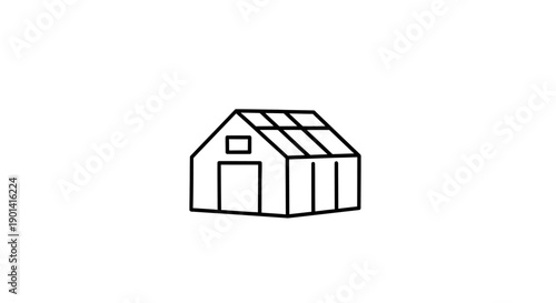 Minimalist Line Art Illustration of a Modern House for Architecture Projects