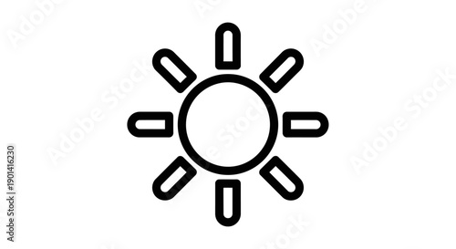 Minimalist Sun Icon Design for Weather and Climate Themes