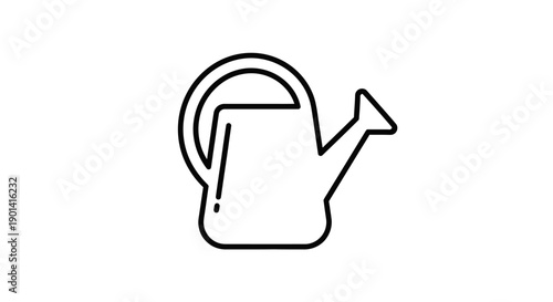 Minimalist Line Art Illustration of a Watering Can for Garden and Plant Care Themes