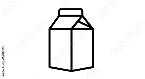 Simple Fresh Milk Carton on White Background for Dairy Product Promo
