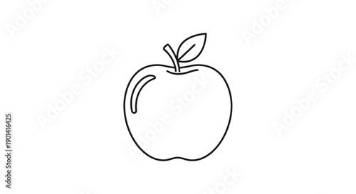 Simple Hand-Drawn Illustration of an Apple for Educational and Design Use