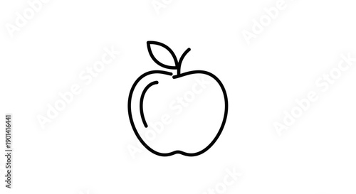 Simple Hand-Drawn Illustration of an Apple for Food and Nutrition Themes