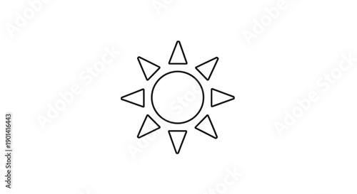 Minimalist Sun Illustration with Geometric Lines for Weather and Nature Themes