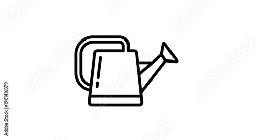 Simple Line Drawing of a Watering Can for Gardening or Plant Care Visuals