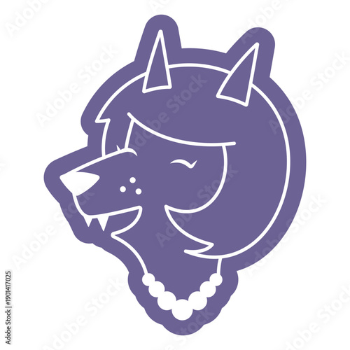 Woman dog character laughing