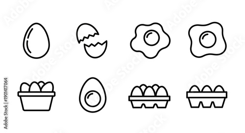 Collection of Cartoon Easter Eggs and Baskets for Spring Celebrations