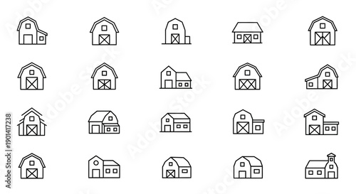 Collection of Simple House Outline Icons for Architecture and Design Projects