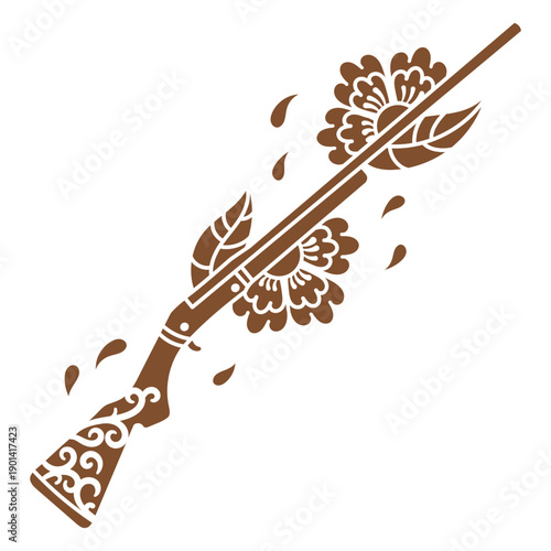 Wild west floral shotgun cut out