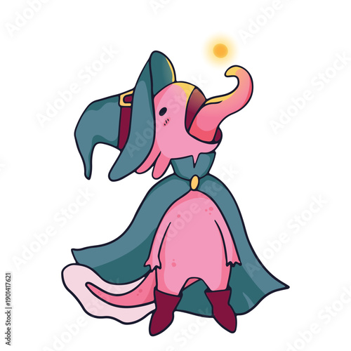 Wizard axolotl licking glowing ball