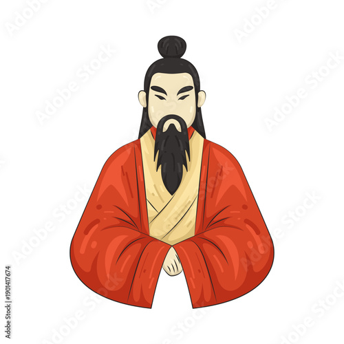 Illustration of Ancient Chinese Man