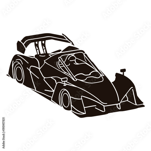 Racecar transport silhouette