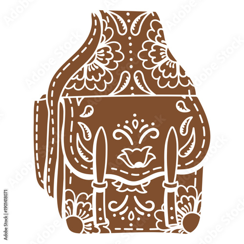 Wild west brown saddlebag cut out