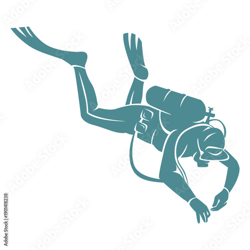 Scuba dive hobby people silhouette