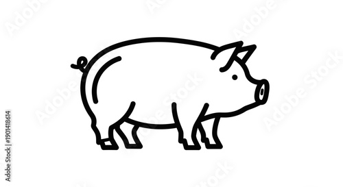 Cute Cartoon Pig Illustration for Kids Educational Materials and Design