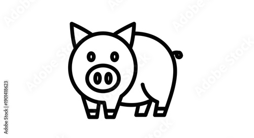 Cute Cartoon Pig Illustration for Kids, Animals, and Farm Themes