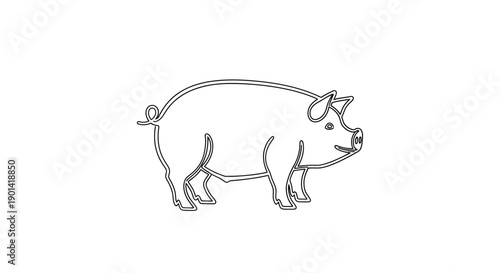 Cute Hand-Drawn Pig Illustration for Creative and Educational Projects