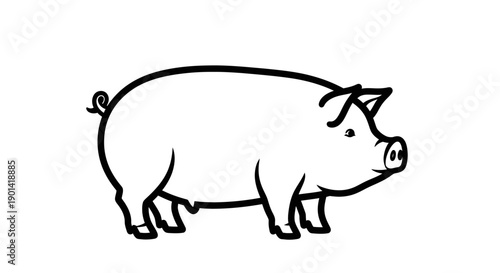 Cute Hand-Drawn Pig Illustration for Kids, Animals, Farm and Nature Themes