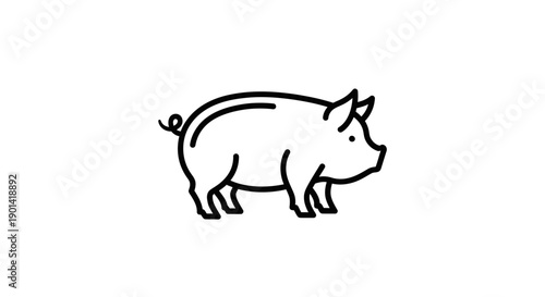 Cute Hand-Drawn Pig Illustration Perfect for Children's Art Projects