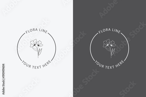 Elegant rose logo design with customizable text for business branding