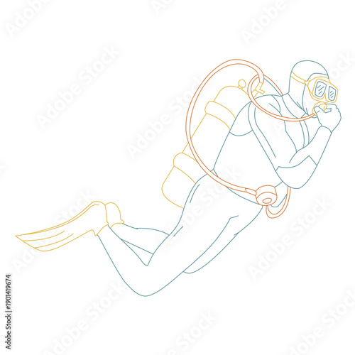 Simple scuba dive sport people