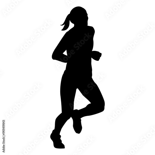Woman jogging silhouette