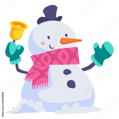Snowman jingle bell character