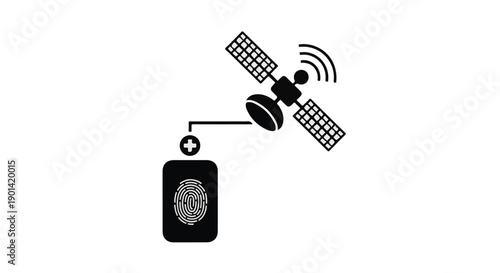 Secure communication satellite with fingerprint scan authentication technology for identification and access control in modern digital network