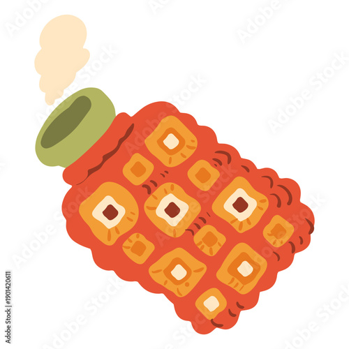Winter cozy pie hot-water bottle icon