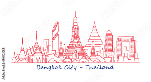 sketch drawing of bangkok city - thailand (artwork 1)