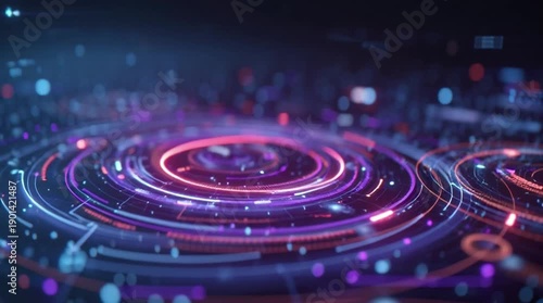 Futuristic Digital Motion Technology with Flowing Data