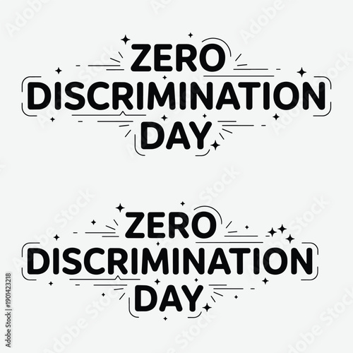 Zero Discrimination Day Typography Design – Equality and Human Rights Awareness Vector