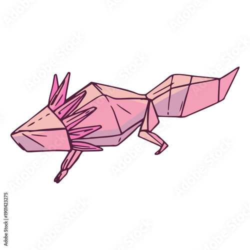 Origami axolotl animal