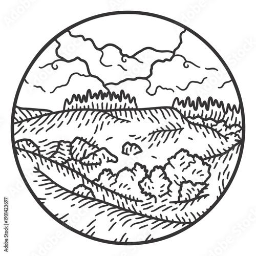 Grassland field stroke landscape