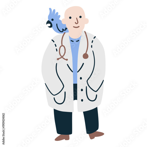 Parrot veterinarian doctor people