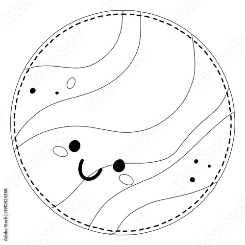 Cute planet line art