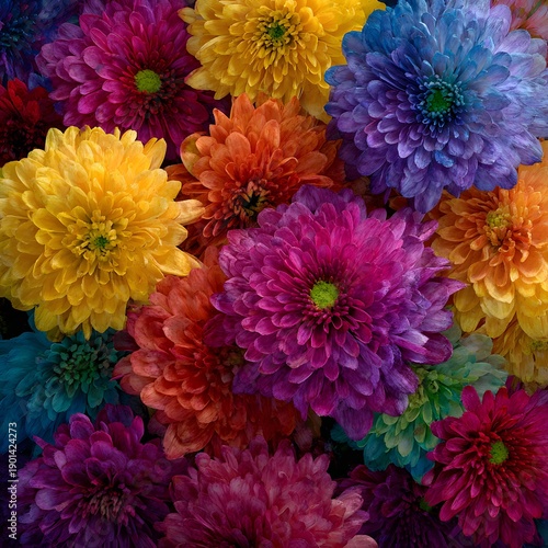 A vibrant bouquet of colorful flowers in full bloom