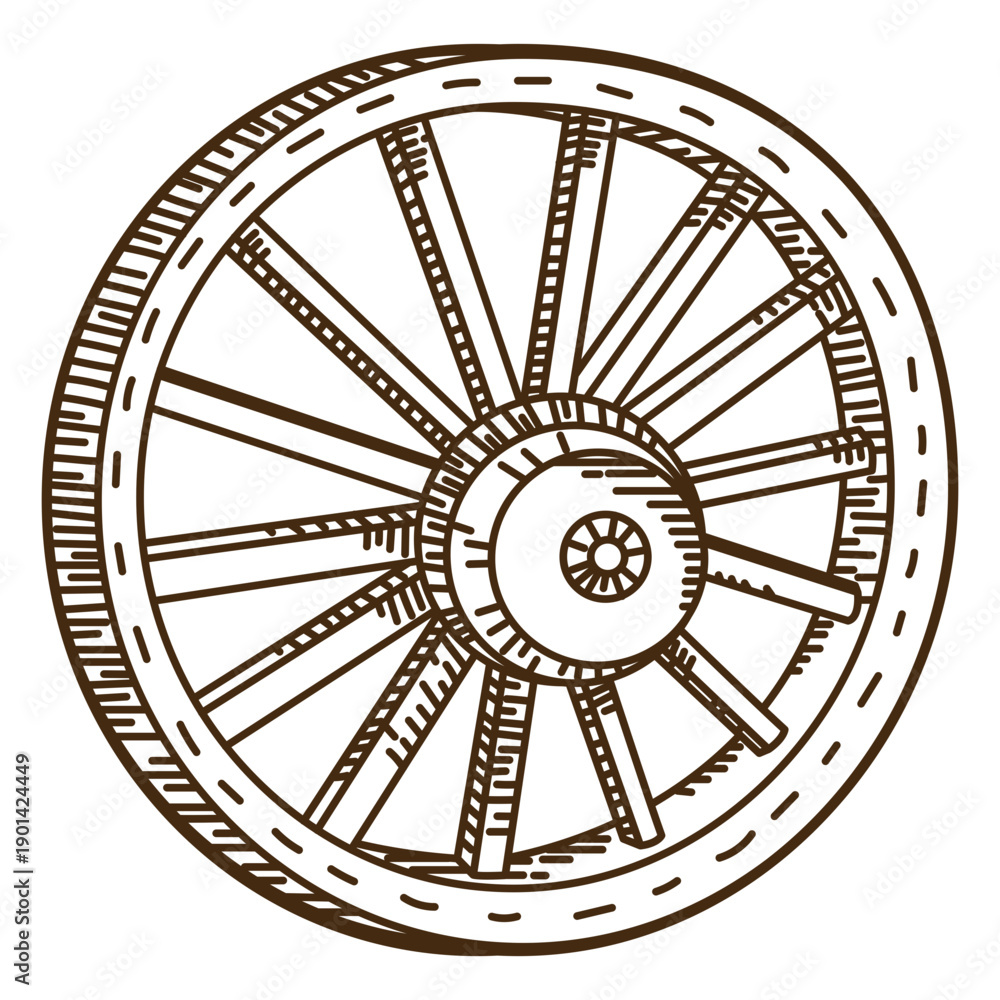 Fototapeta premium Wild west cart wheel stroke design