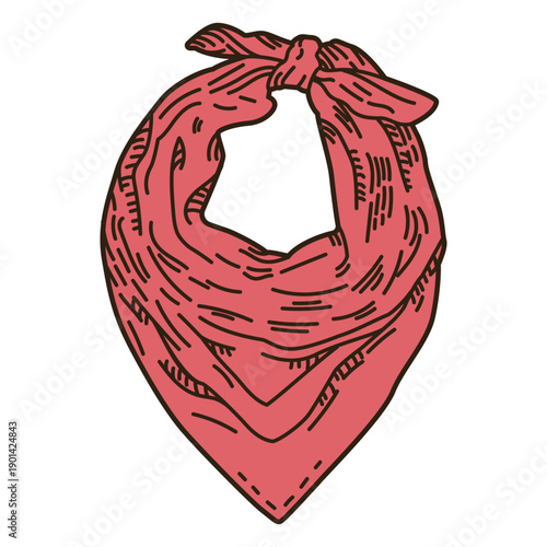 Wild west cowboy scarf color stroke